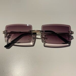 Purple Tint Glass Sunglasses